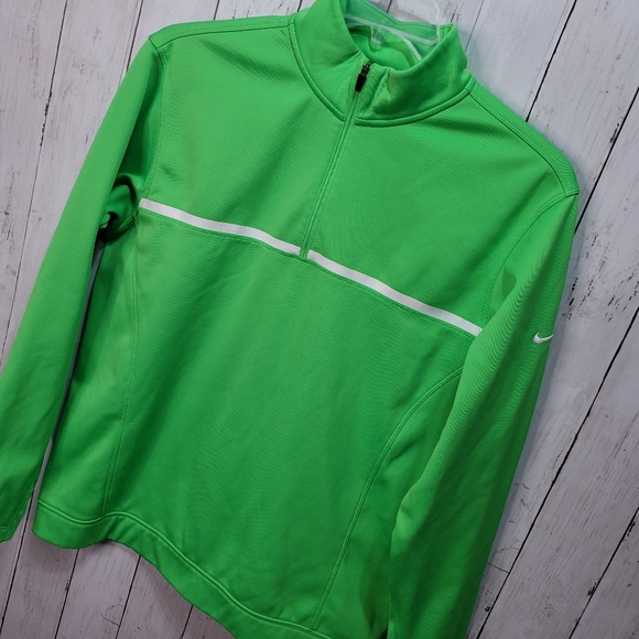 Nike Men's Green Golf Tour Performance 1/2 Zip - Picture 2 of 8